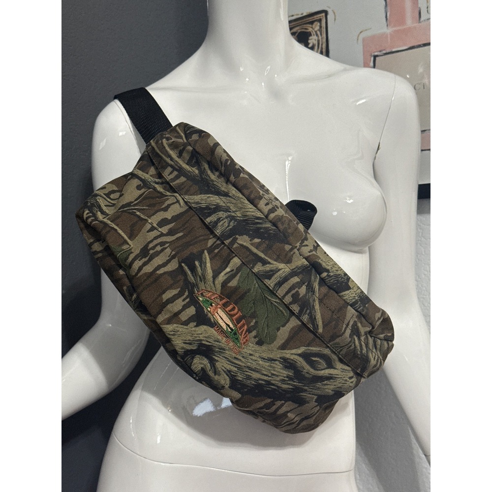 Vintage Fieldline Mossy Oak Camo Fanny Pack Waist Bag Gorp Americana Fisherman - Picture 2 of 5